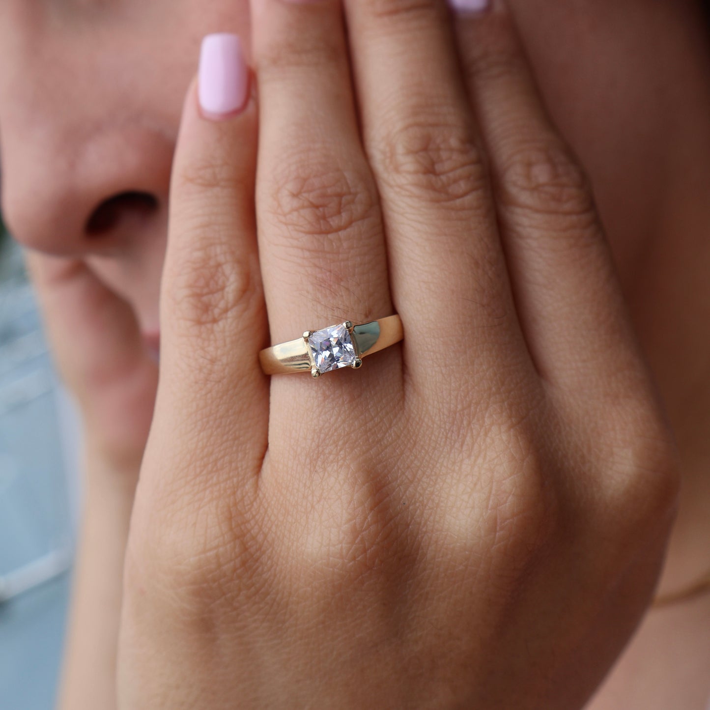 Anillo en Oro Amarillo 14k con Circonia Mod. 15153