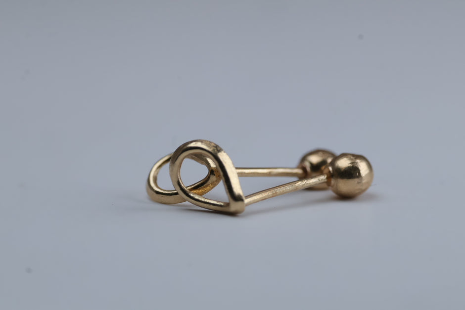 Broqueles Silueta Gota en Oro Amarillo 10k Cod.1919-17 5mm