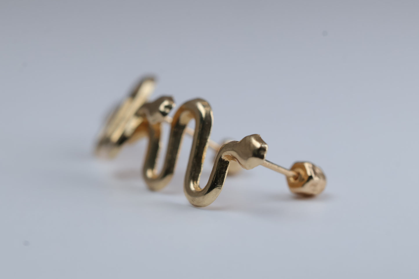 Broqueles Vibora en Oro Amarillo 10k Cod.1919-19 1.5cm