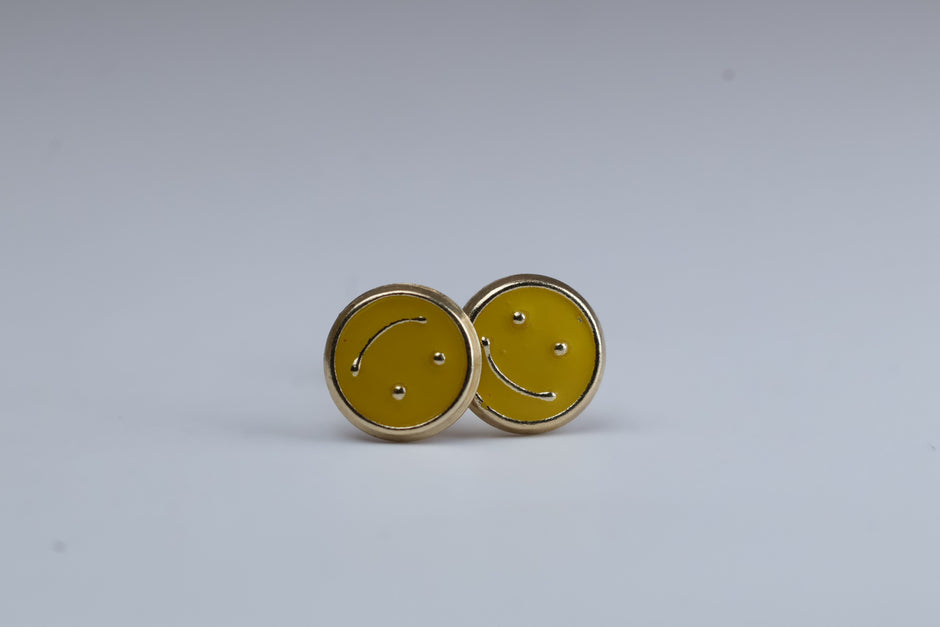 Broqueles Carita Feliz en Oro Amarillo 10k Cod.1919-23 5.8mm