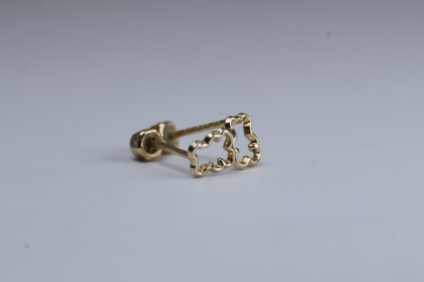 Broqueles Silueta Osito en Oro Amarillo 10k Cod.1919-29 4.5mm