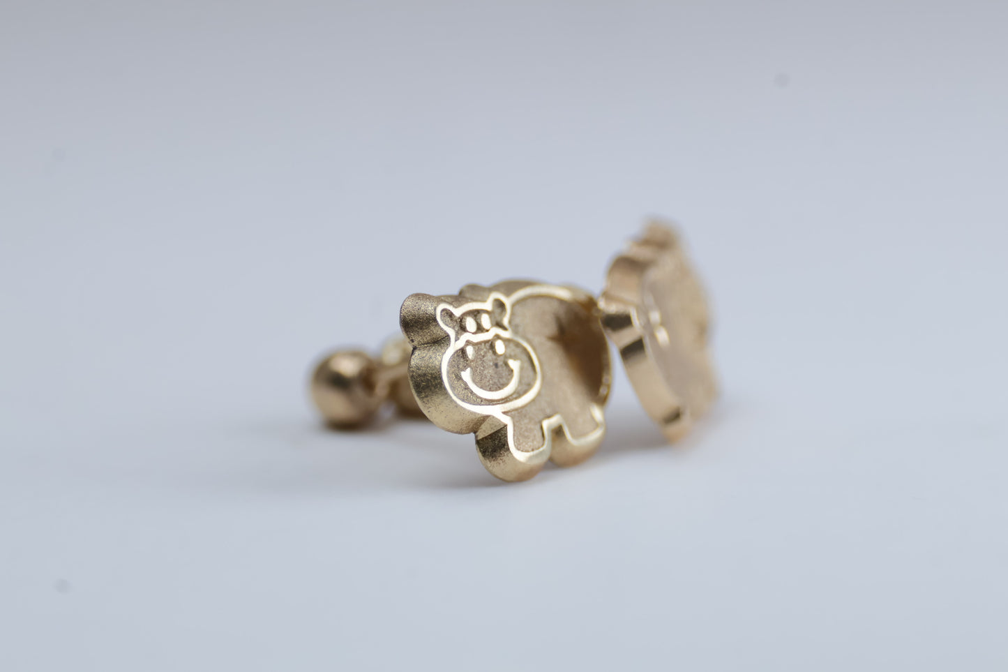 Broqueles Hipopotamo en Oro Amarillo 10k Cod.1919-37 8.5mm
