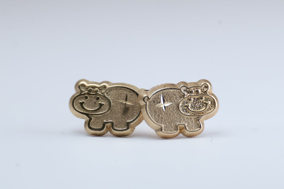 Broqueles Hipopotamo en Oro Amarillo 10k Cod.1919-37 8.5mm