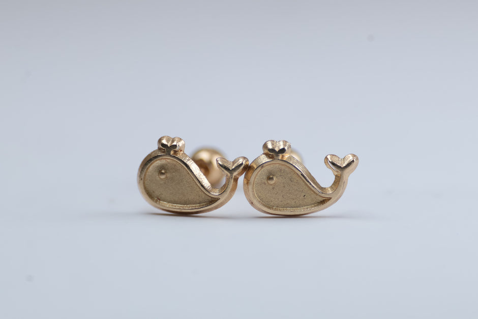 Broqueles Ballena en Oro Amarillo 10k Cod.1919-38 6mm