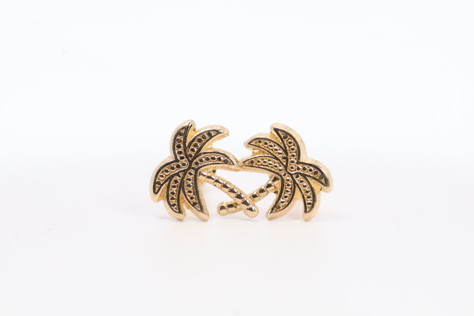 Broqueles Palmera en Oro Amarillo 10k Cod.1919-39 8.5mm