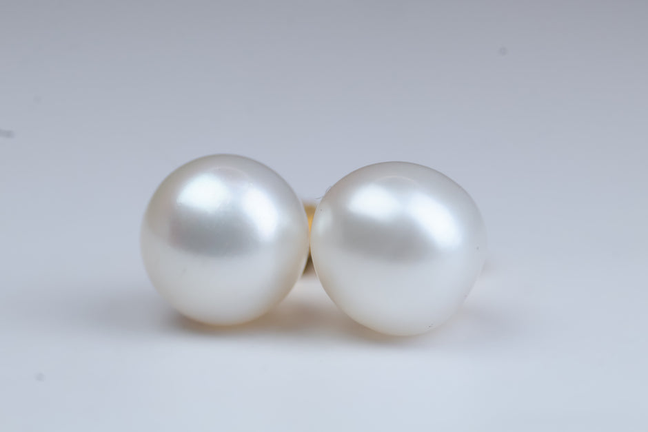 Broqueles Perla en oro Amarillo 10k Cod.BO76 7mm