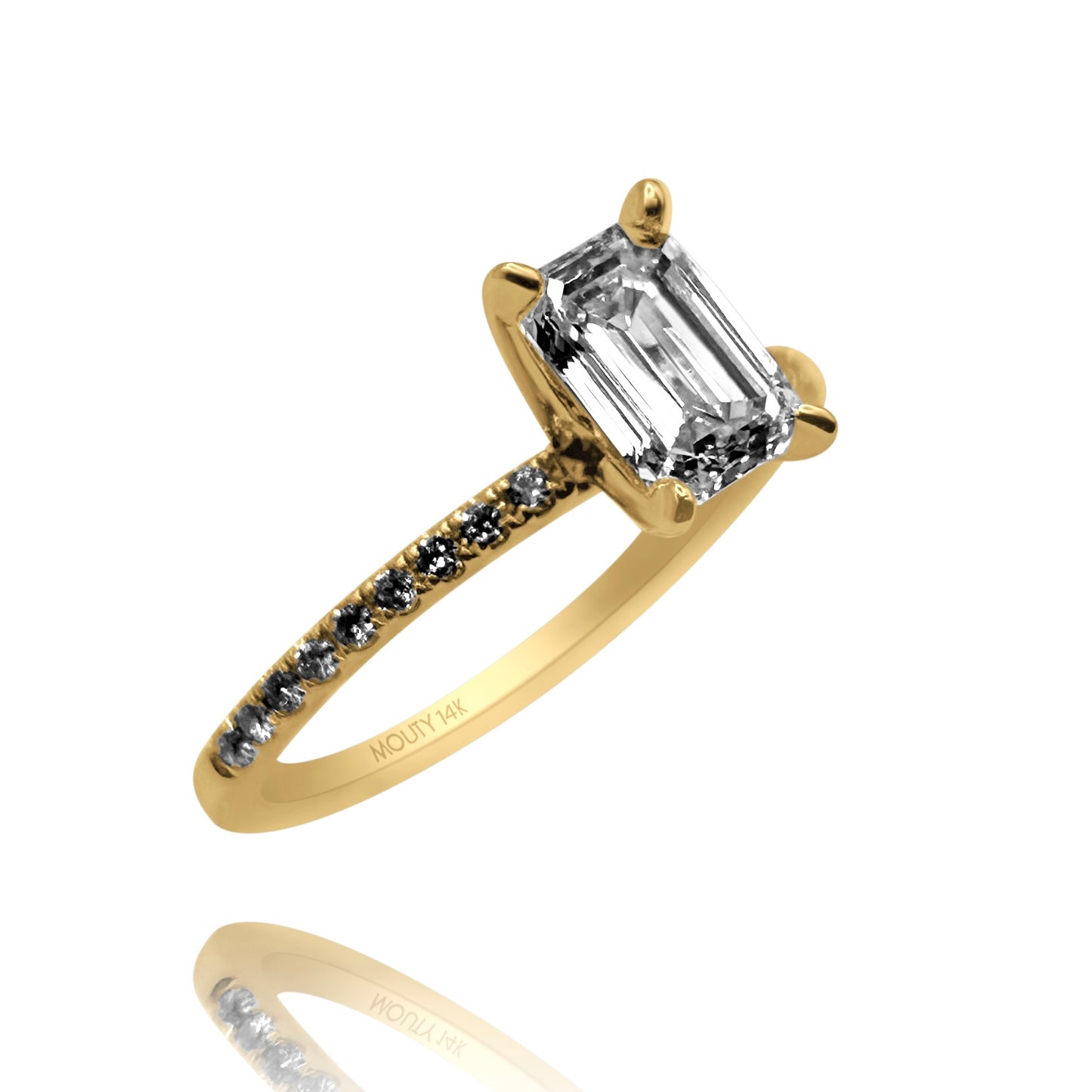 Anillo Aria en oro amarillo 14k con diamante de laboratorio