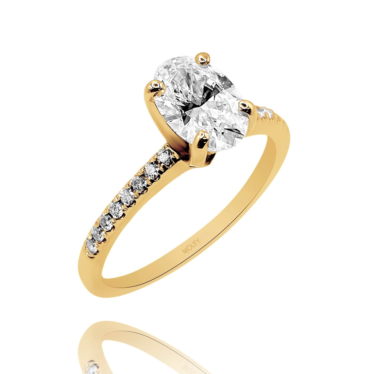 Anillo Emily en oro amarillo 14k con diamante de laboratorio