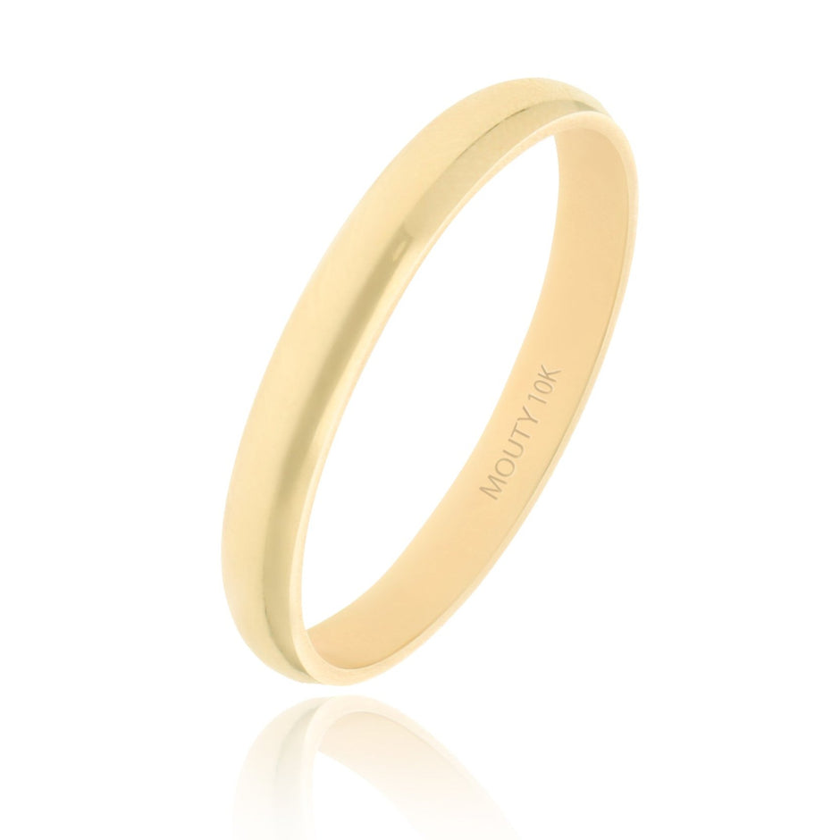 Argolla Meave 3mm en oro amarillo 10k recta solida