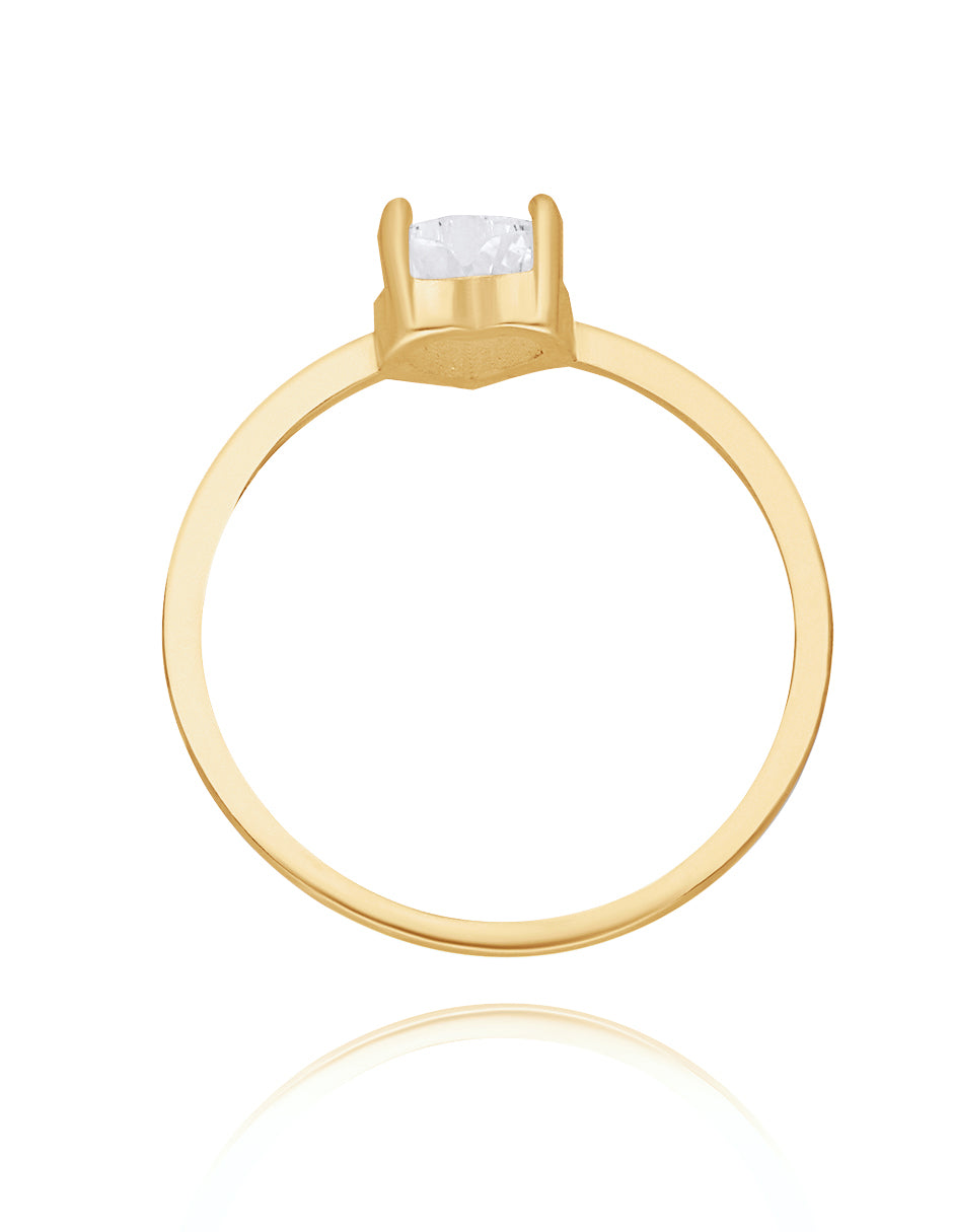 Zara ring in 10k yellow gold with zirconia