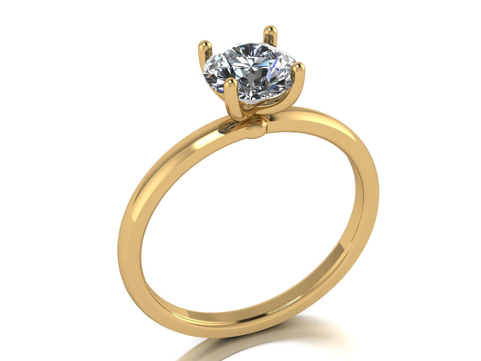 Anillo Malva en Oro corte redondo