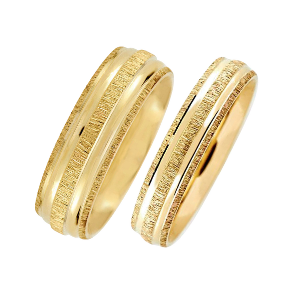 Par de argollas Julie en oro 6mm y 4mm