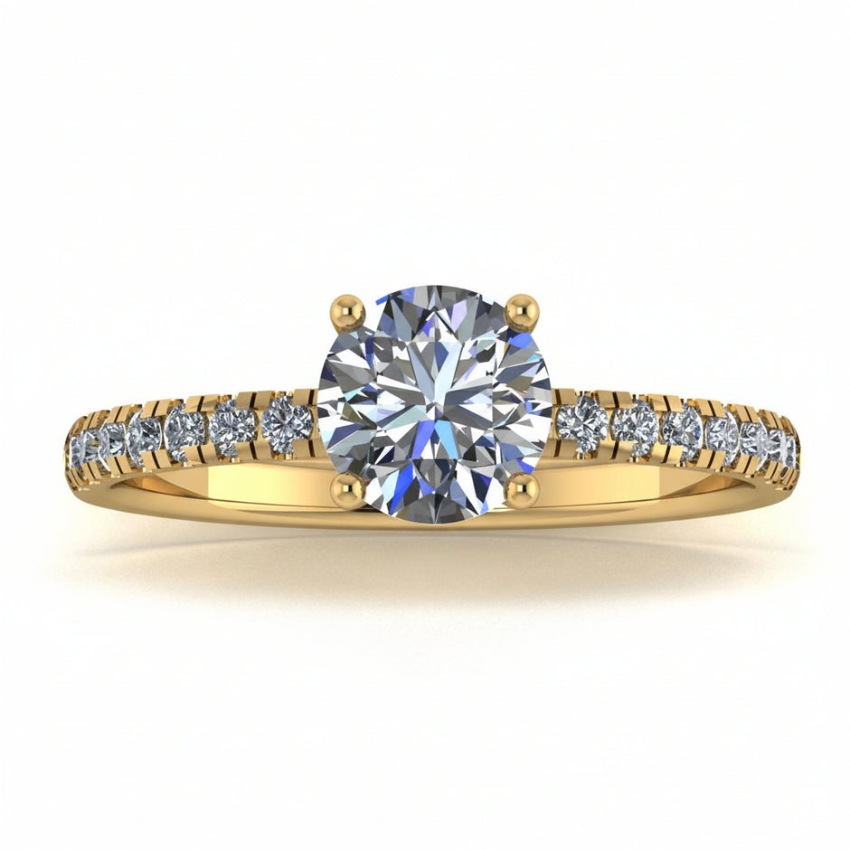 Anillo Val en Oro corte redondo