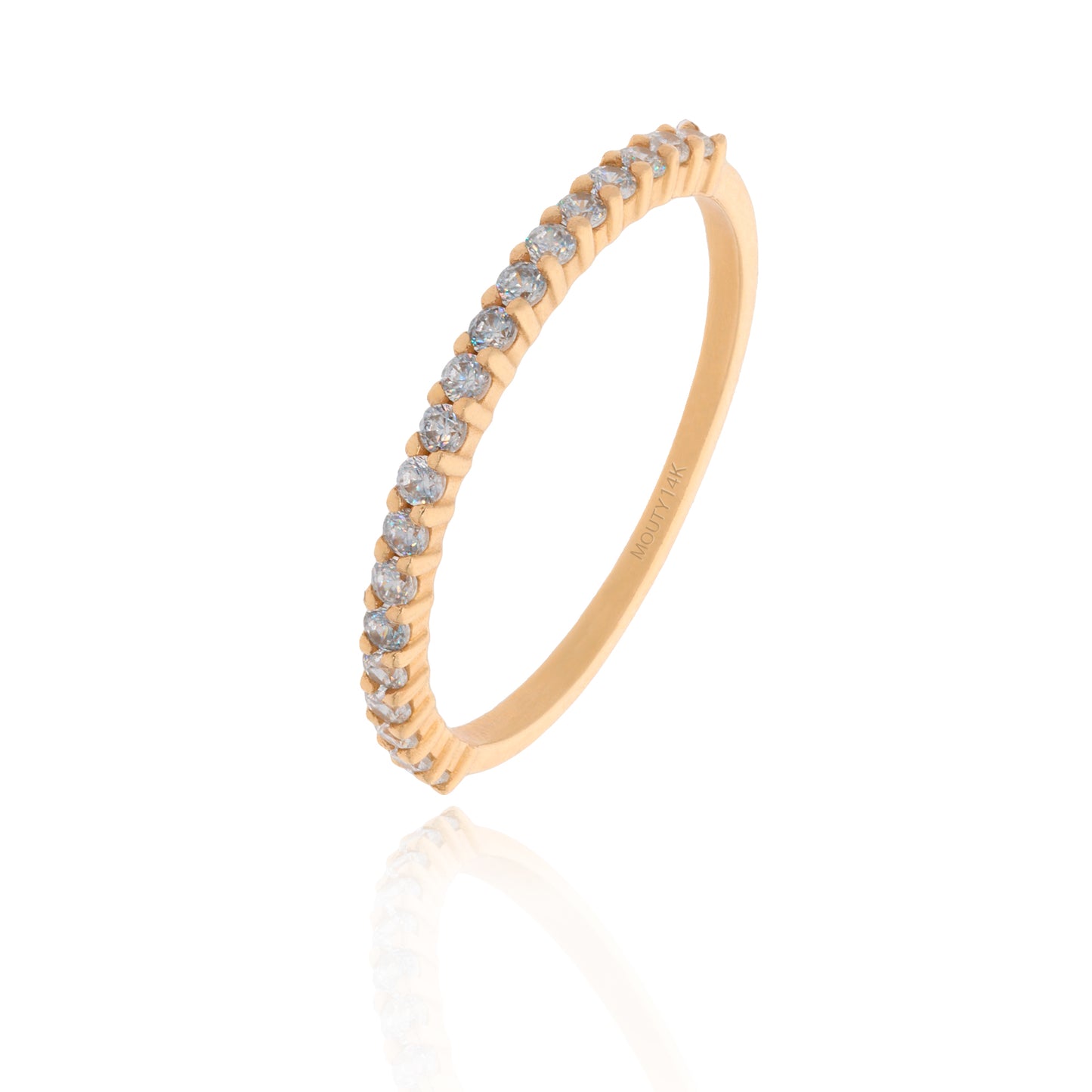 Anillo media Churumbela Maybe en Oro Amarillo de 14k con Circonias