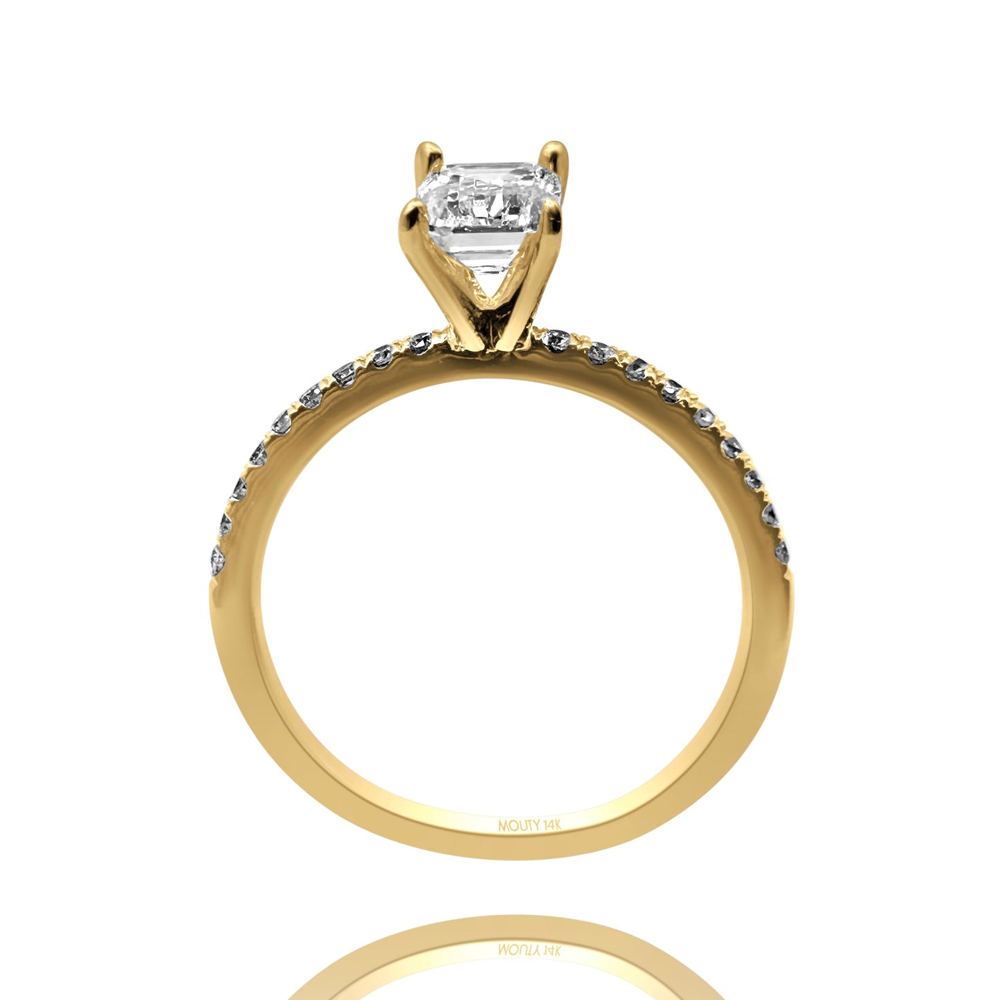 Anillo Emily en oro amarillo 14k con diamante de laboratorio