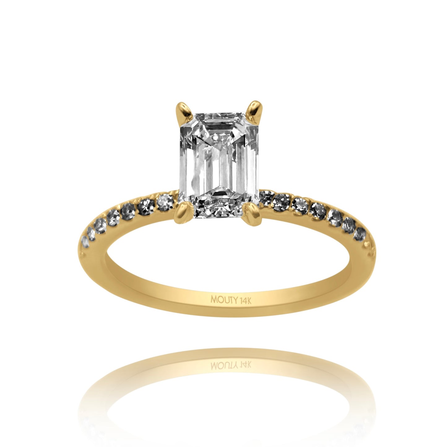 Anillo Aria en oro amarillo 14k con diamante de laboratorio