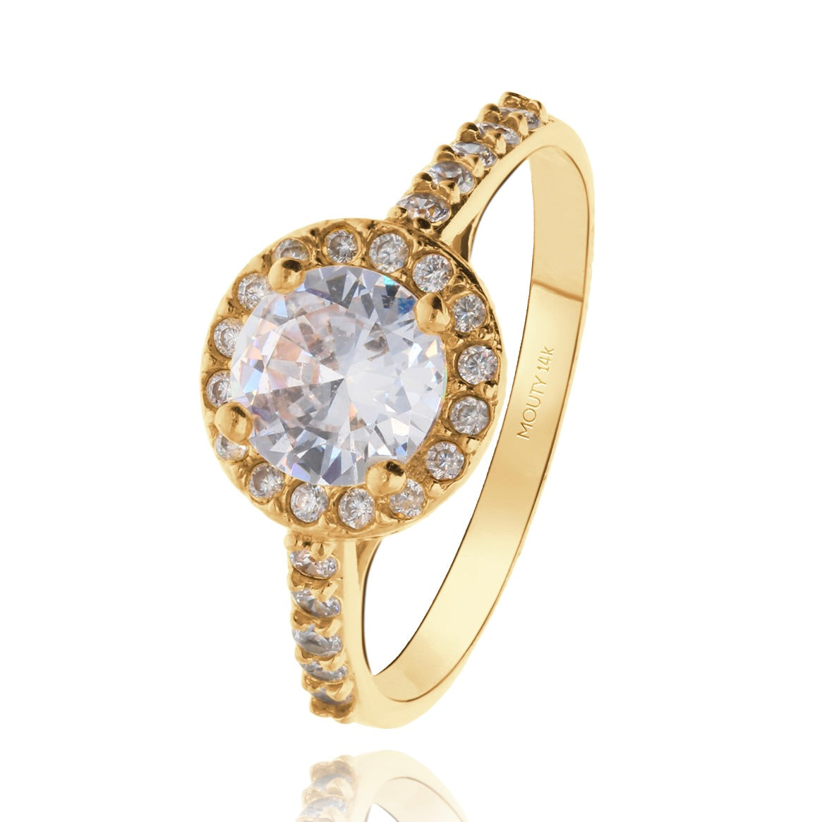Anillo Adelaide en Oro con Circonias 1.00 ct
