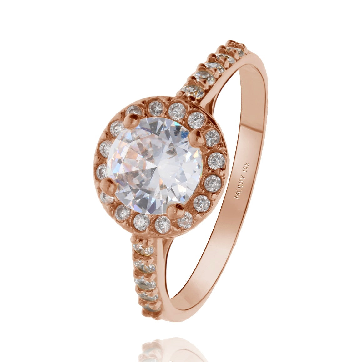 Anillo Adelaide en Oro con Circonias 1.00 ct