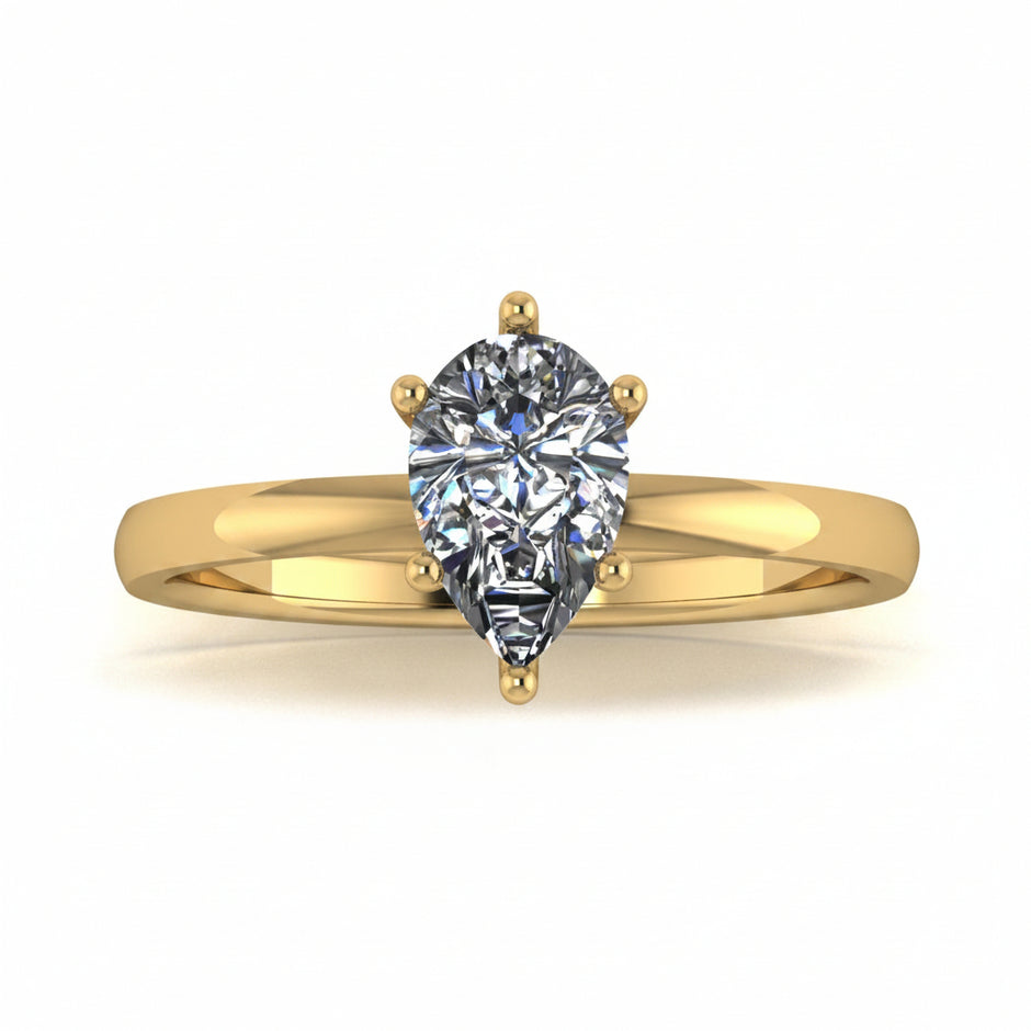 Anillo Sicilia en Oro corte pera