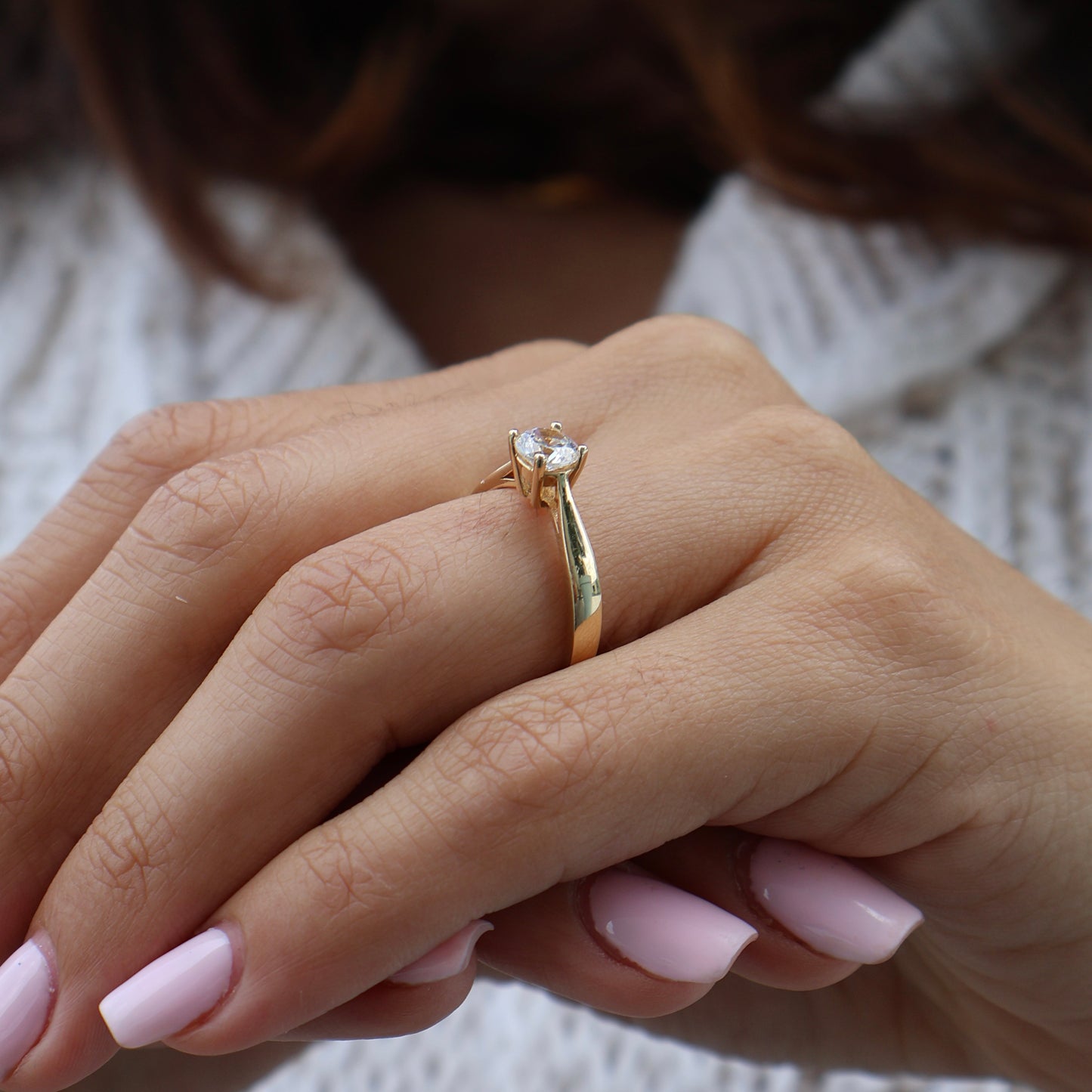 Anillo en Oro Amarillo 14k con Circonia Mod.15845