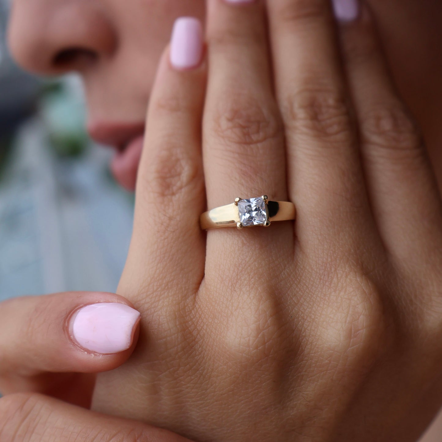 Anillo en Oro Amarillo 14k con Circonia Mod. 15153