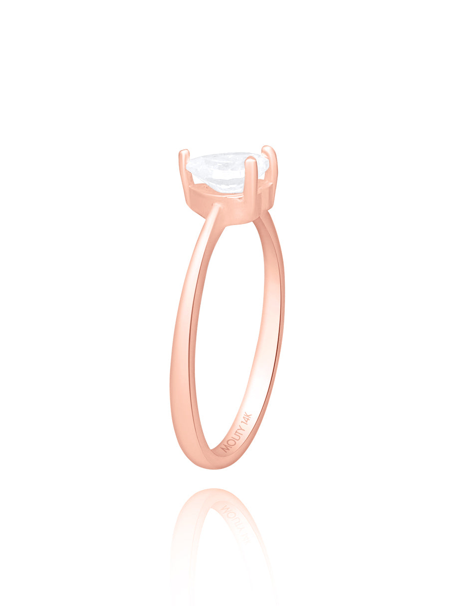 Zara ring in 10k yellow gold with zirconia