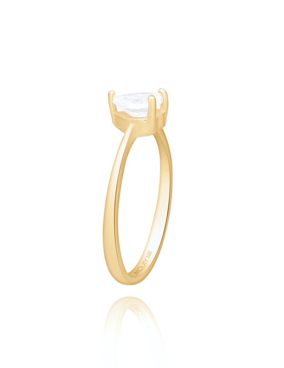 Zara ring in 10k yellow gold with zirconia