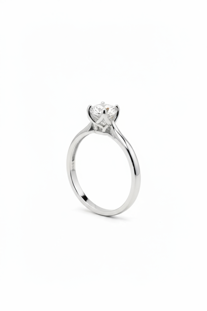 Anillo Magnolia en Oro Blanco 10k