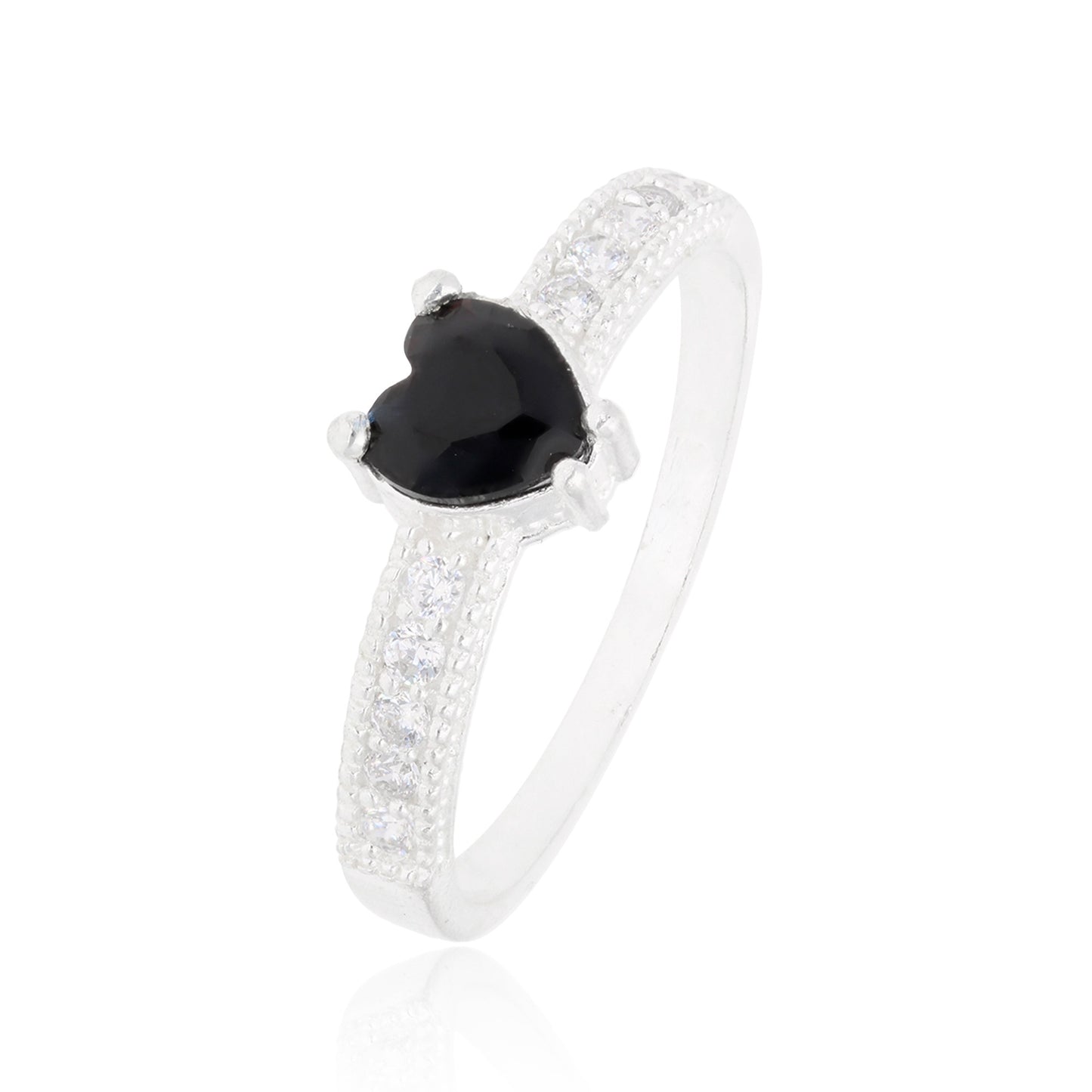 Anillo Fanny en Plata con Circonia negra