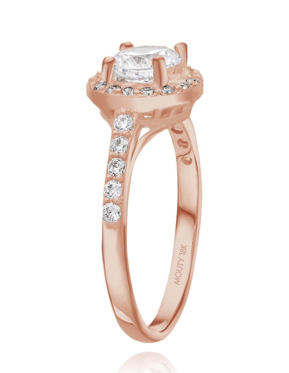 Anillo Adelaide en oro rosa 18k con circonias