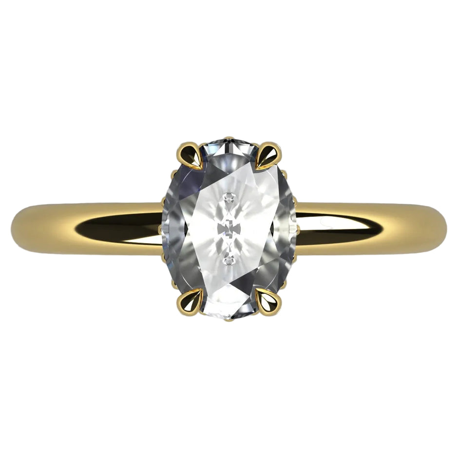 Anillo Afrodita en oro corte oval