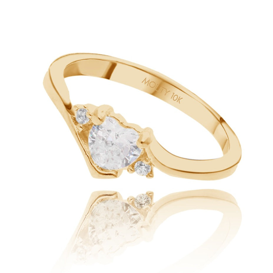 Alice ring in 10k yellow gold with zircons