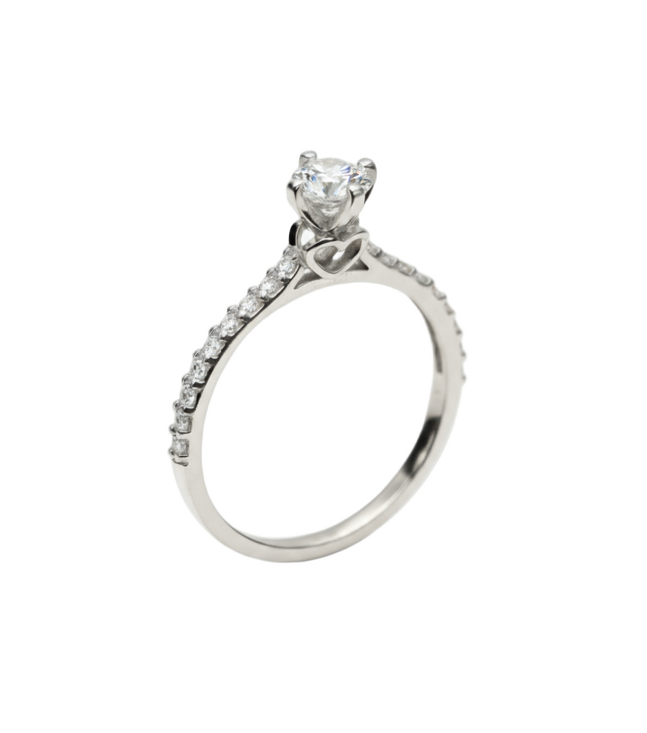 Anillo Arnel en oro blanco 10k con circonias