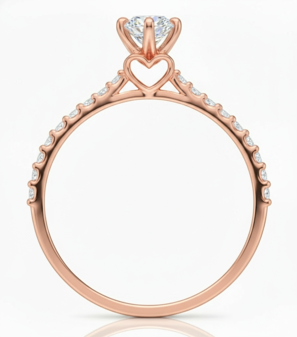 Anillo Arnel en oro rosa 10k con circonias