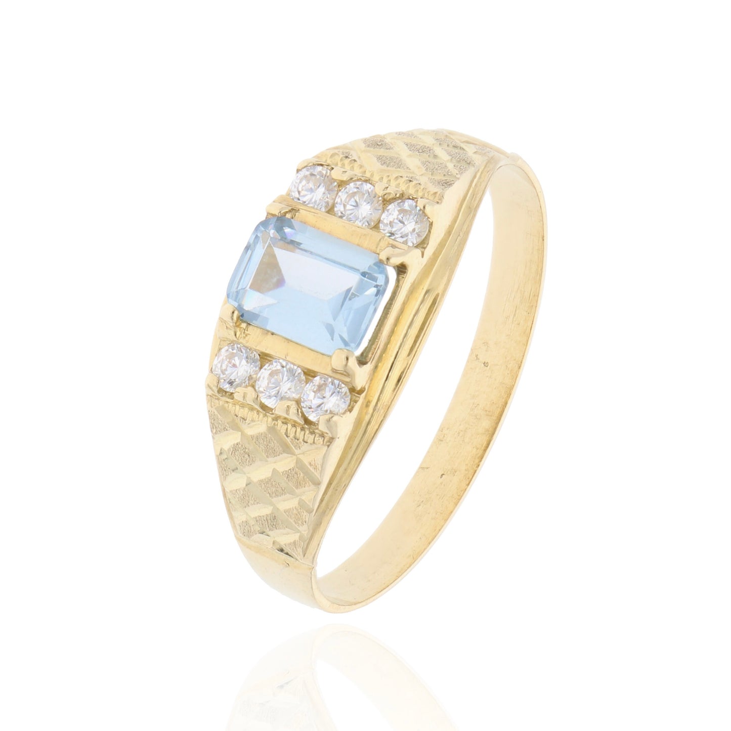 Anillo para hombre oro amarillo 10k con circonias Mod06