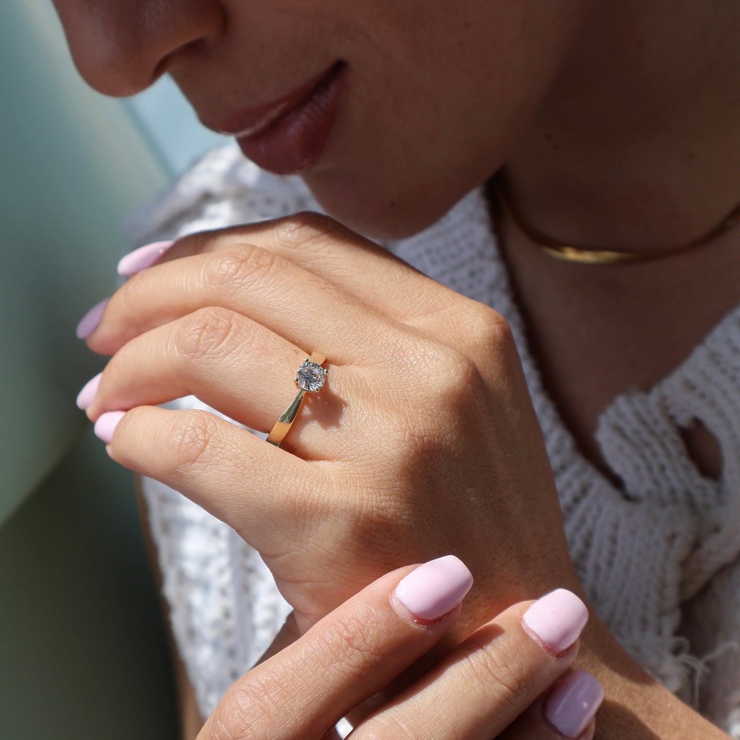 Anillo en Oro Amarillo 14k con Circonia Mod.15845