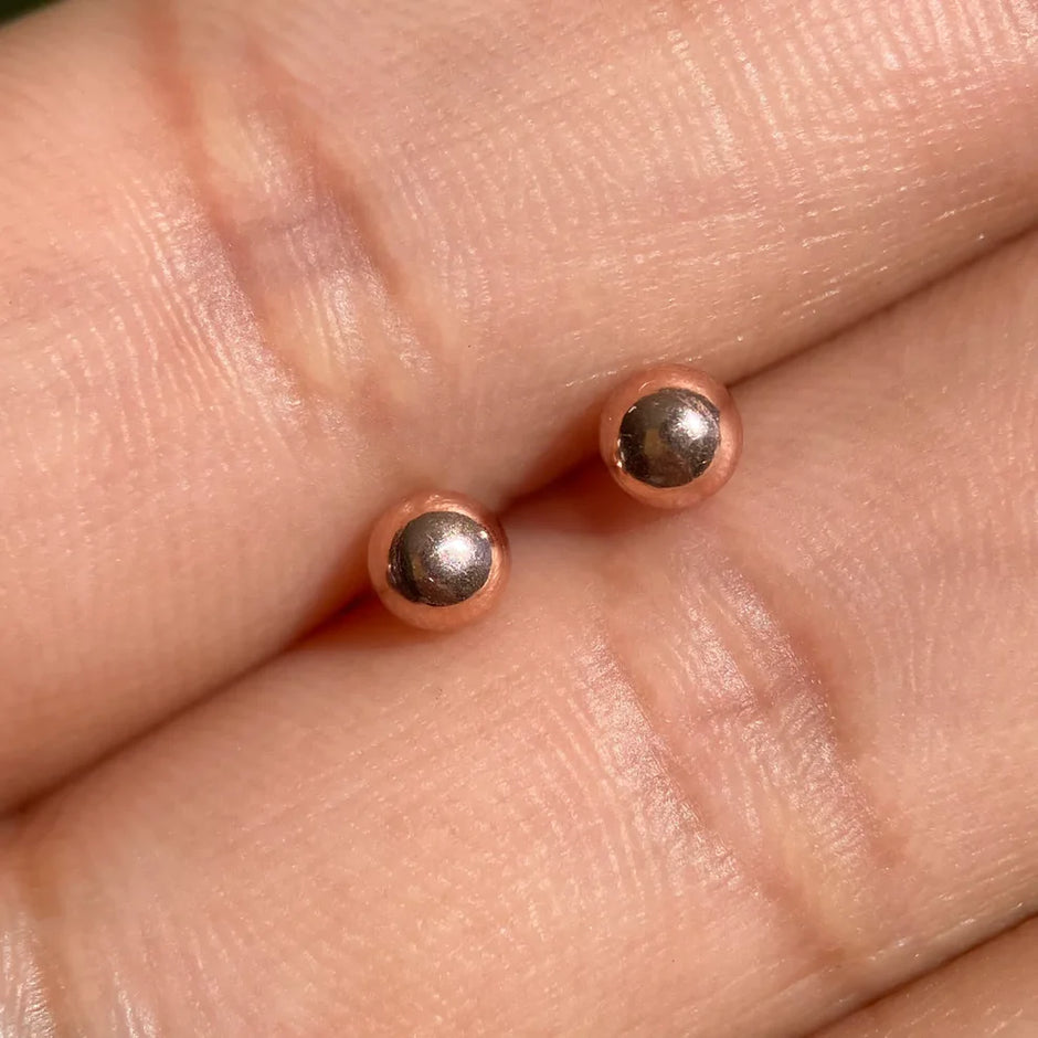 Broqueles Dormilona en Oro Rosa 10k Cod.BROML009 4mm