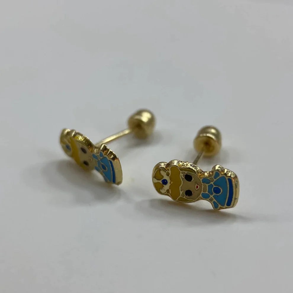 Broqueles Cenicienta en Oro Amarillo 10k Cod.Bro203 8.5mm