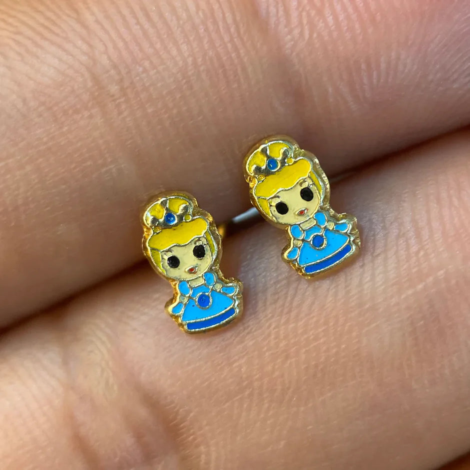 Broqueles Cenicienta en Oro Amarillo 10k Cod.Bro203 8.5mm