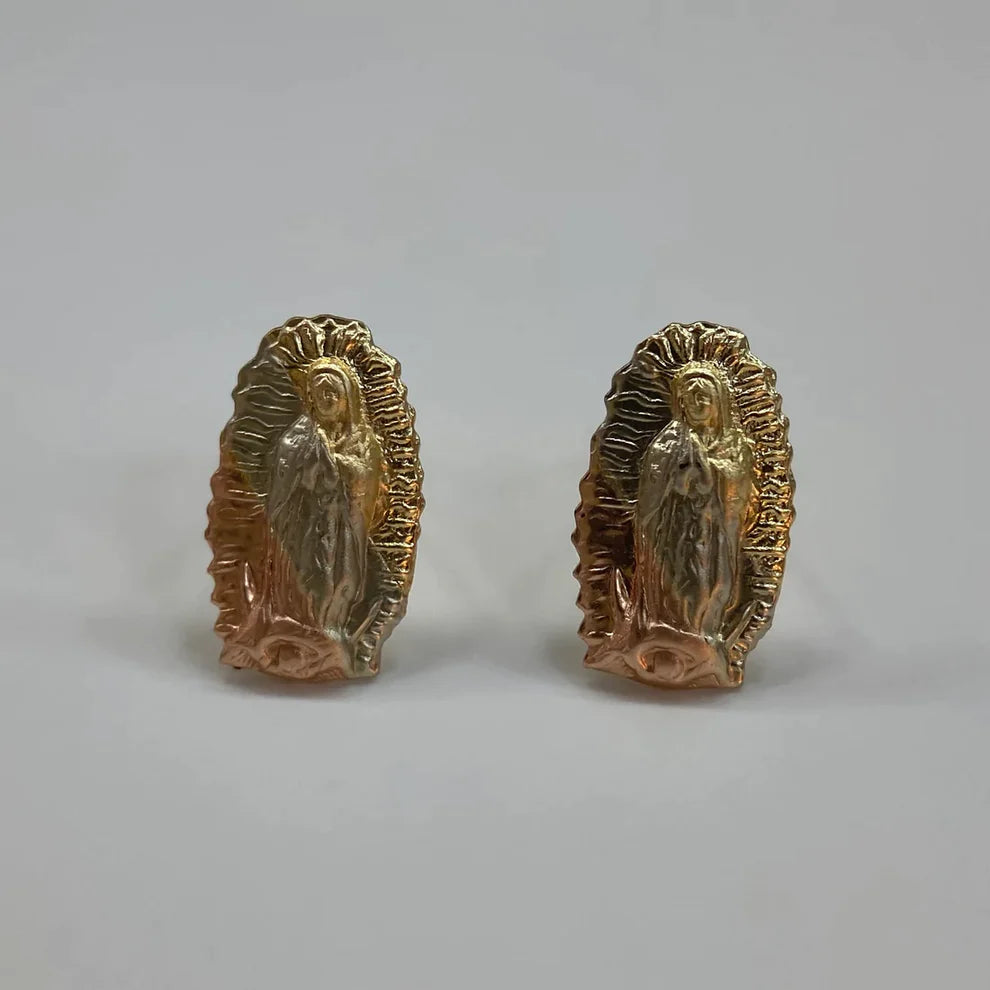 Broqueles Virgen Guadalupe en Oro Florentino 10k Cod.212 9.5cm