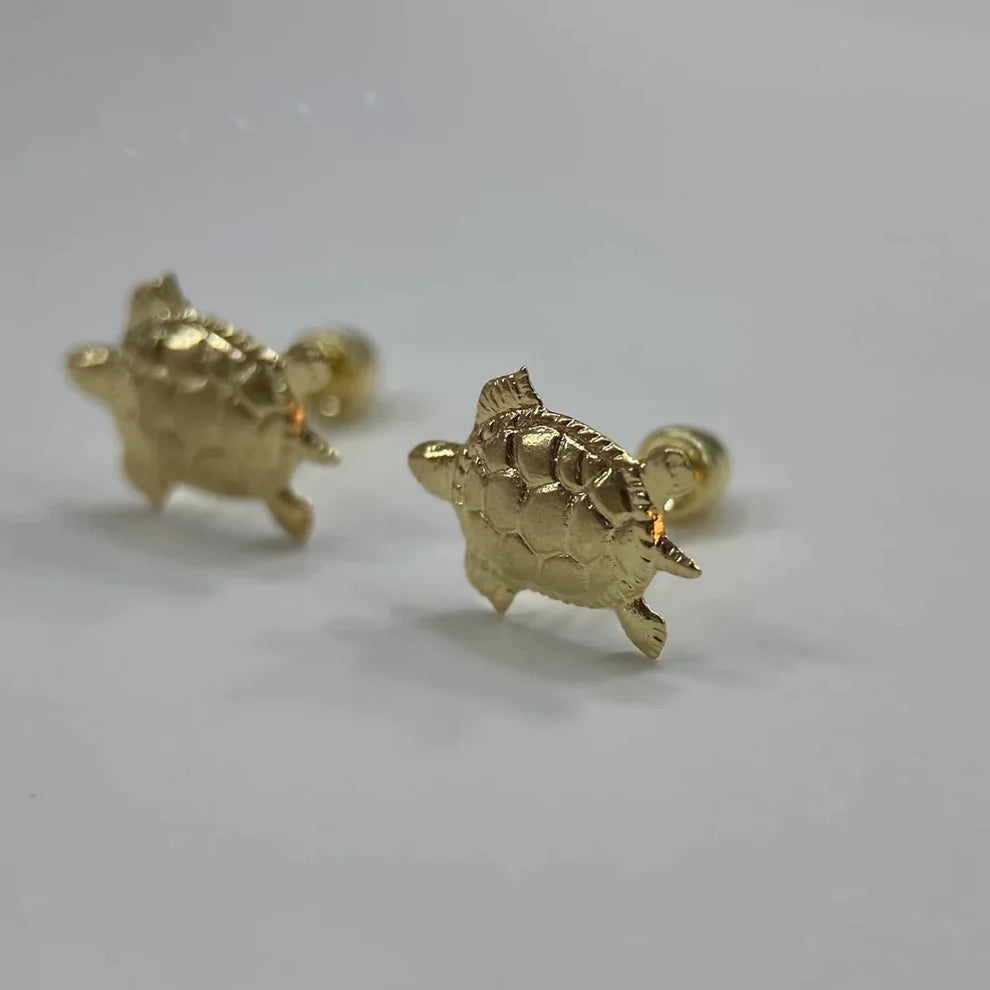 Broqueles Tortuga en Oro Amarillo 10k Cod.BRO218 1cm