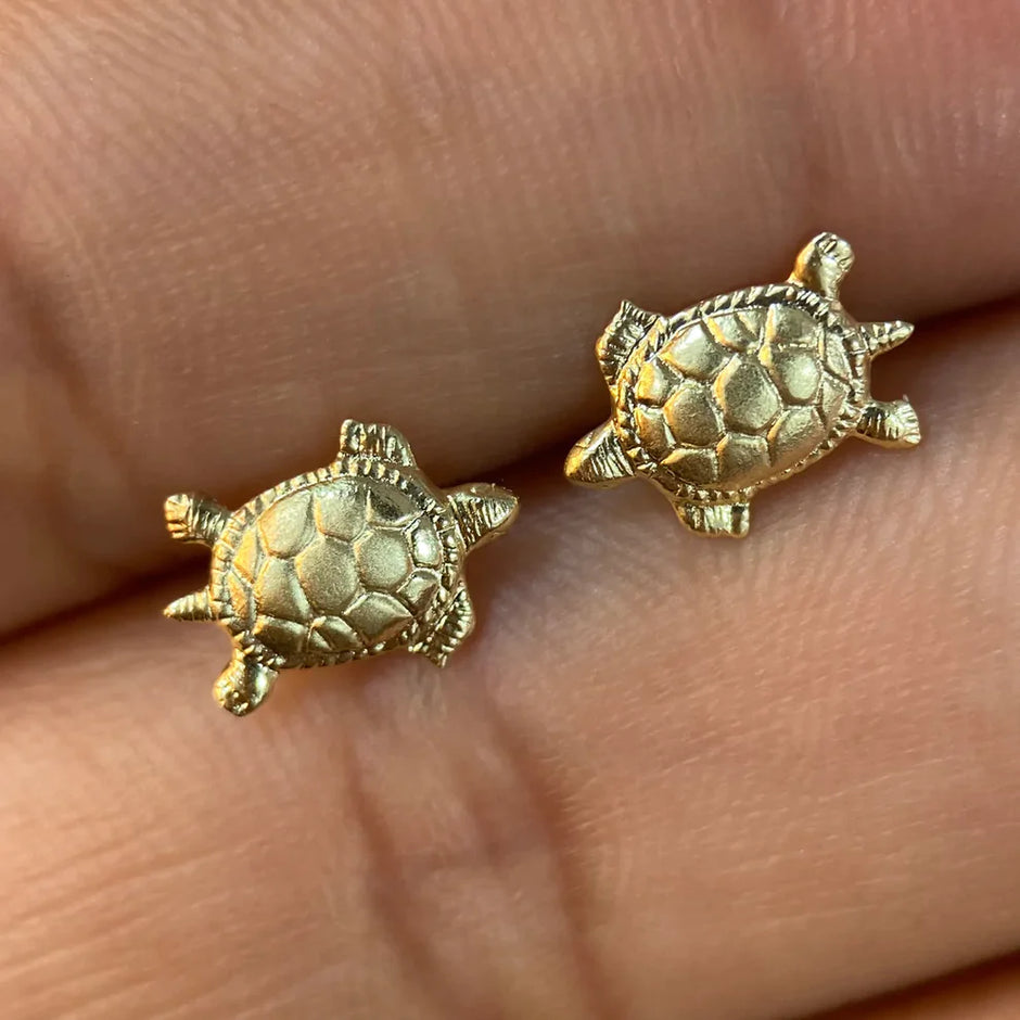 Broqueles Tortuga en Oro Amarillo 10k Cod.BRO218 1cm