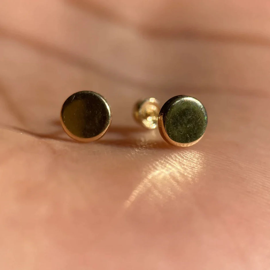 Broqueles Circulo Liso en Oro Amarillo 10k Cod.BRO243 5mm