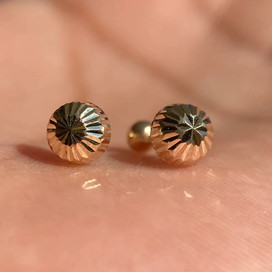 Broqueles Hongo en Oro Amarillo 10k Cod.BRO262 5.5mm