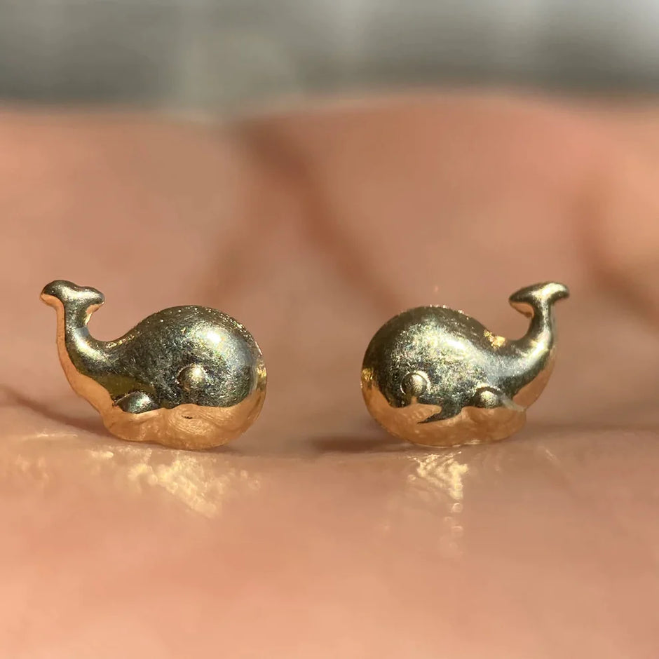 Broqueles Ballena en Oro Amarillo 10k Cod.BRO298