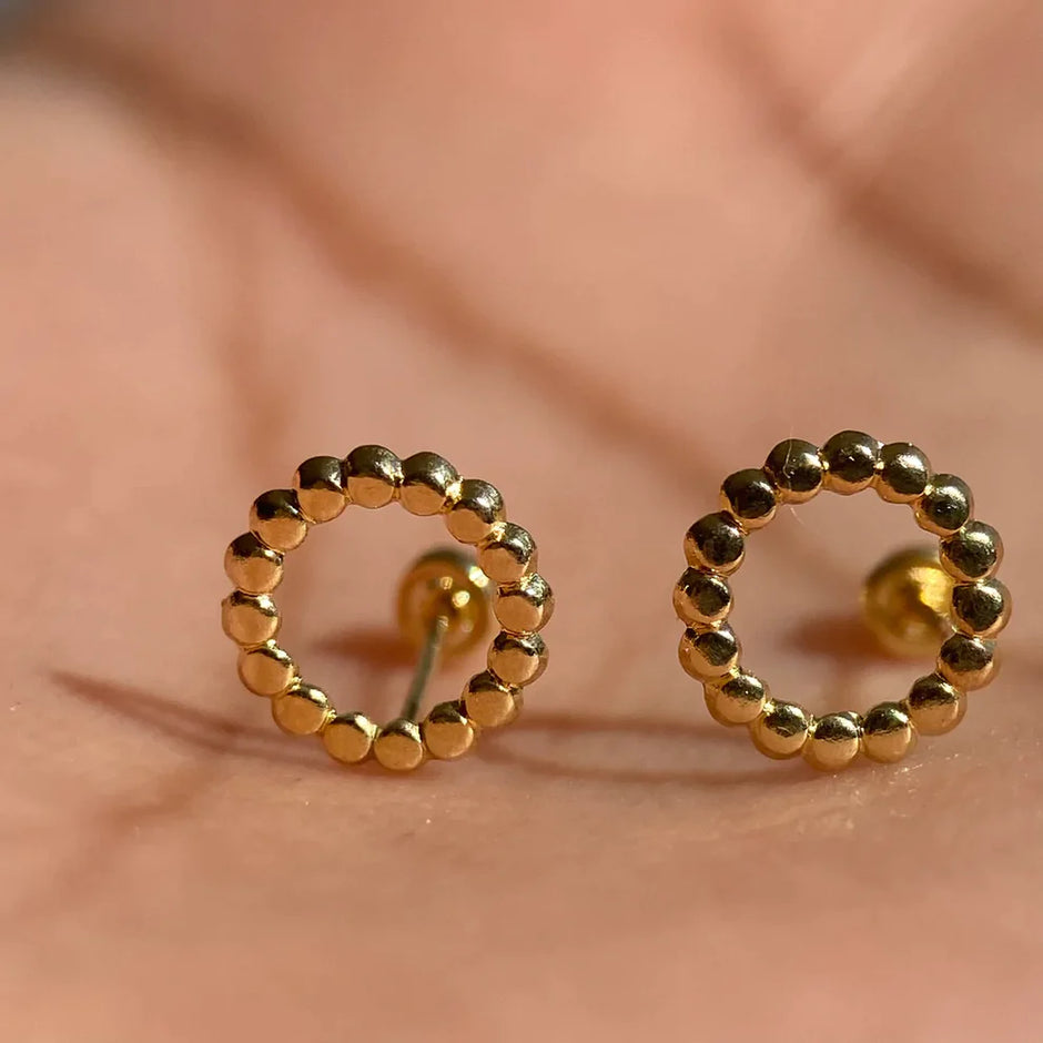 Broqueles Circulo en Oro Amarillo 10k Cod.BRO338 7.5mm