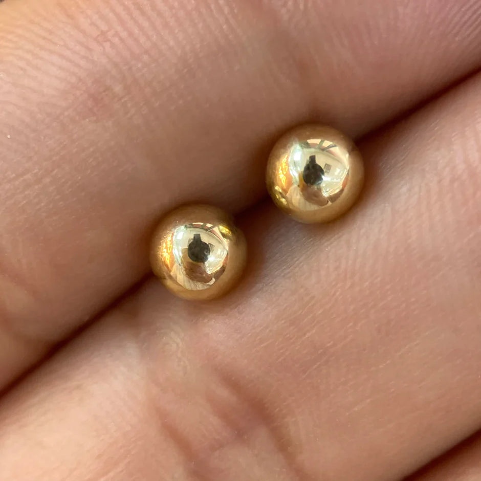 Broqueles Dormilona en Oro Amarillo 10k Cod.BROML005 5.5mm