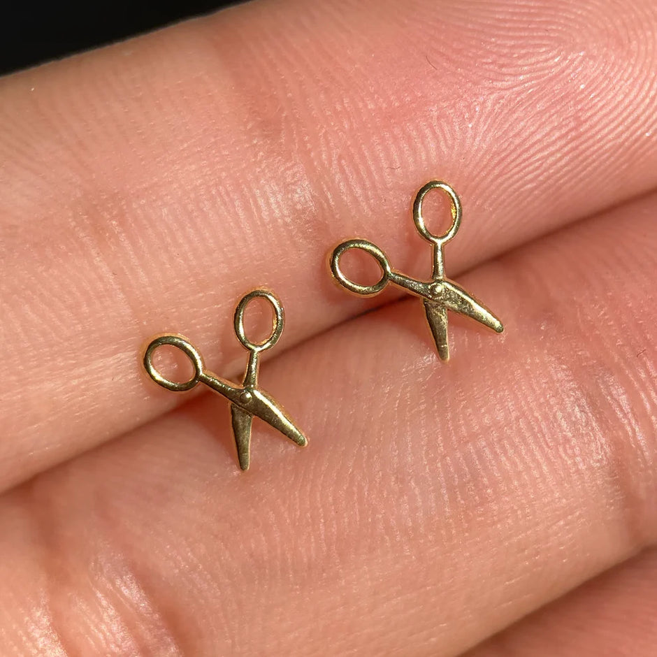 Broqueles Tijeras en Oro Amarillo 10k Cod.Bro305