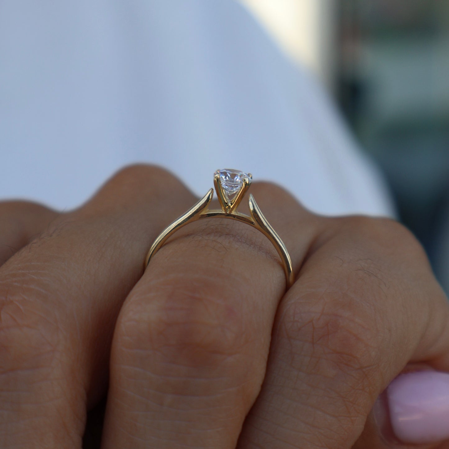 Anillo en Oro Amarillo 14k con Circonia Mod.15958