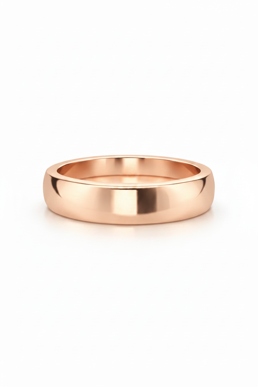 Argolla lisa curva en oro rosa 6mm